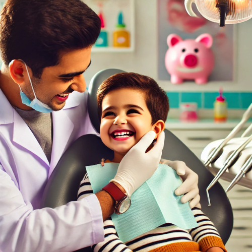 Happy child receiving dental care at Yash Denti Care, the best children's dentist in Gachibowli.